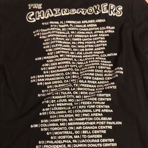 Chainsmokers memories tour shirt 2017 size small